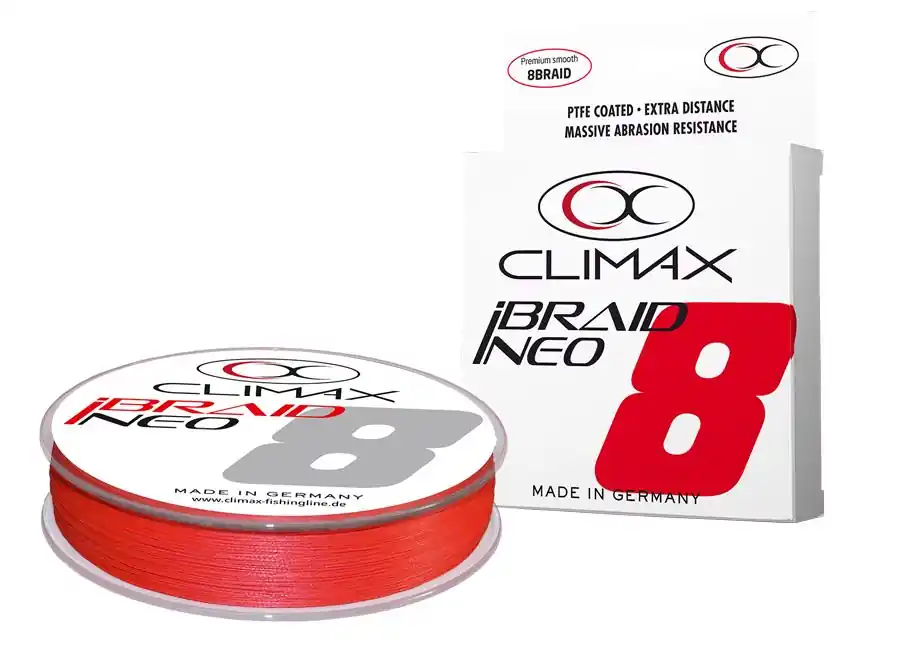 Veilige Betaling Climax Ibraid Neo X8 Fluo Red 135m 0.12mm 8.5kg
