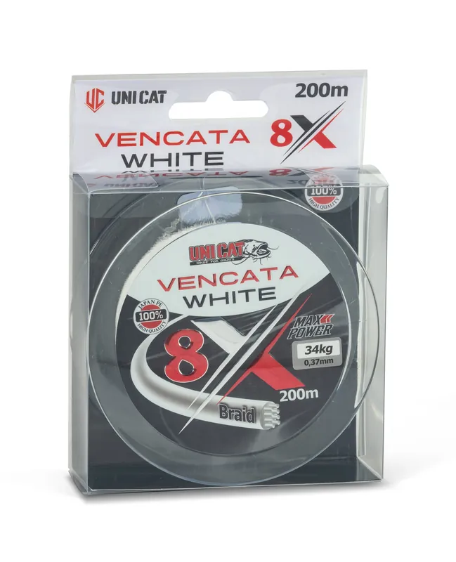 Uni Cat Vencata White 8X fonott zsinór Hete Deal