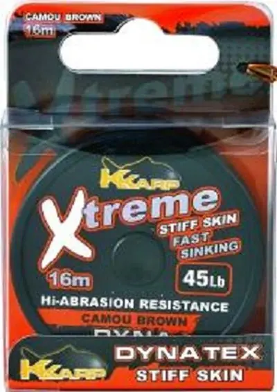 Koop Vandaag K-Karp Dyna Tex Xtreme Stiff 16m 45 lb camo zöld előkezsinór