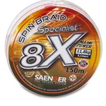 Saenger 8X fonott zsinór narancssárga 0,21mm / 150m / 17,6kg Gereduceerde Prijs