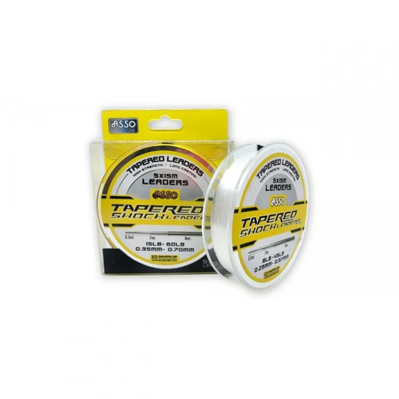 Superprijs ASSO TAPERED LEADER 5X15M 0,23-0,57