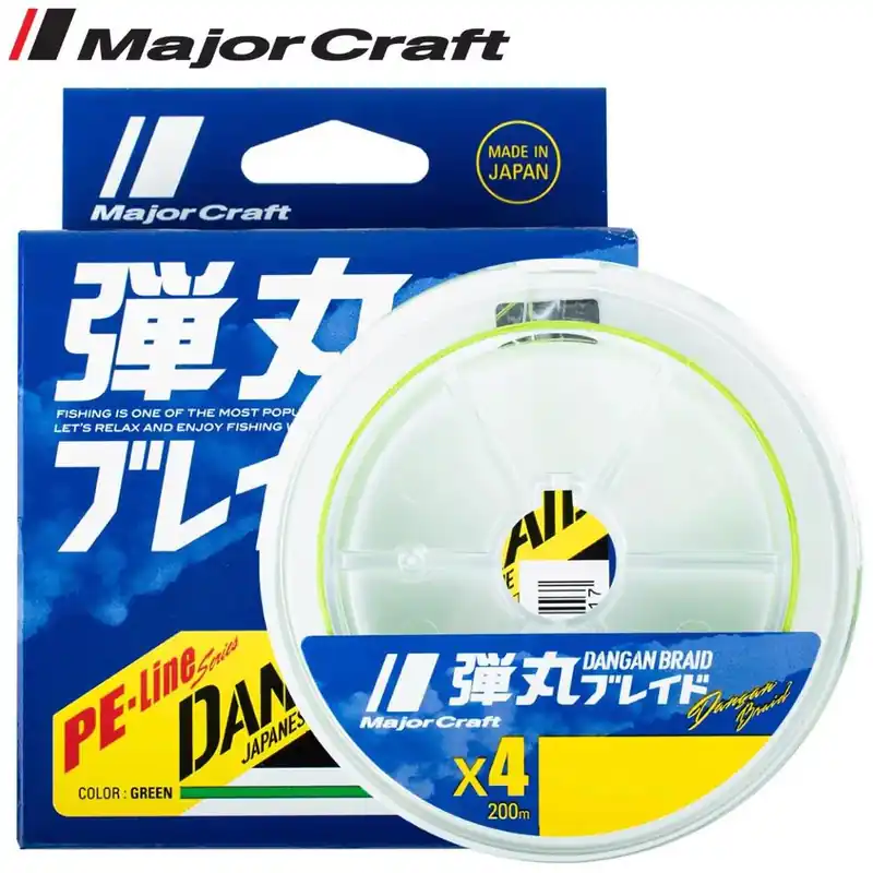 Major Craft Dangan Braid X4 150m 0.6 12Lb Fluo Green Hoge Kwaliteit