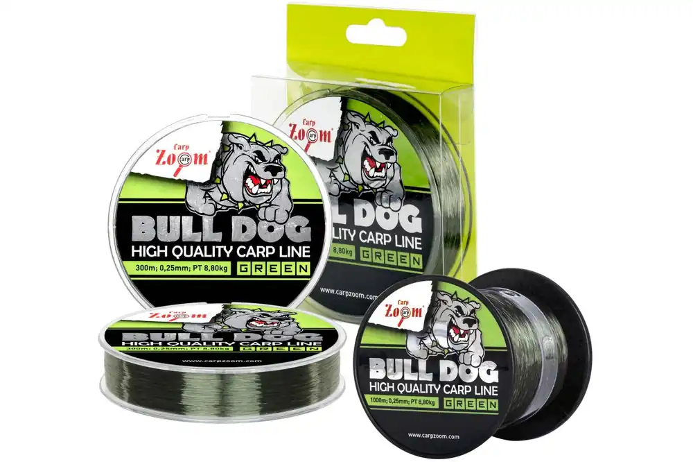Beperkt Aanbod CarpZoom Bull-Dog Monofil pontyozó horgászzsinór, o 0,25mm, 1000m, 8,8kg, sötétzöld