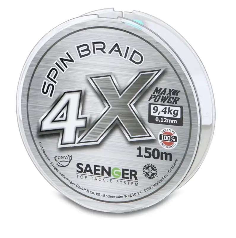 SAENGER 4X fonott zsinór szürke 0,18mm / 150m / 14,6kg Populair