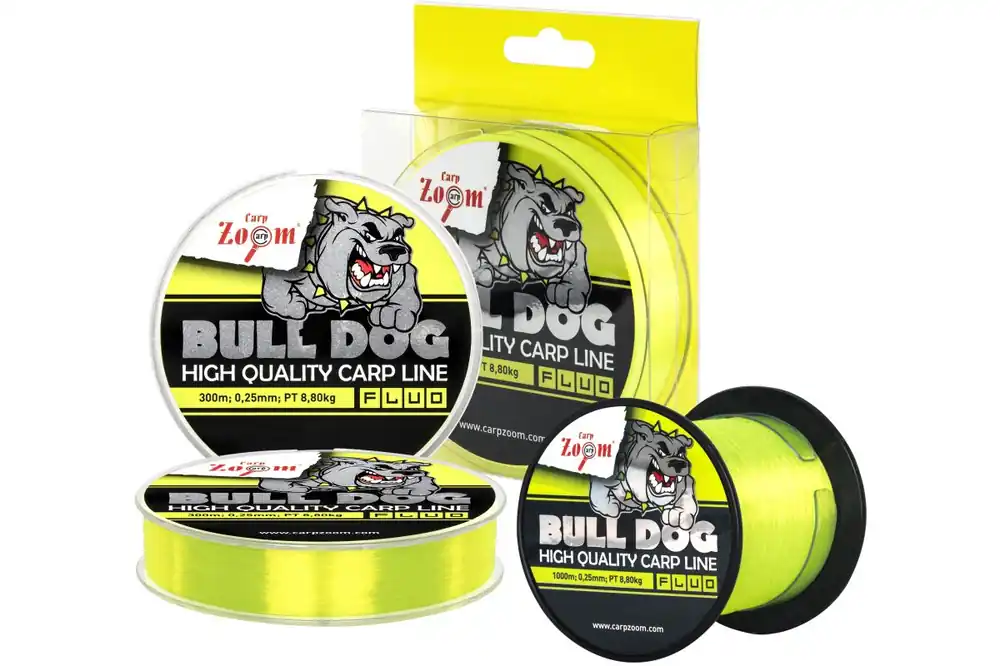 Gecertificeerd CarpZoom Bull-Dog Fluo monofil pontyozó horgászzsinór, o 0,35mm, 300m, 15,45kg, fluo zöld