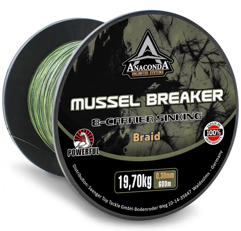 Superprijs ANACONDA X-8 Carrier Mussel Breaker süllyedő fonott zsinór / 0,32mm / 600m / 22,4kg