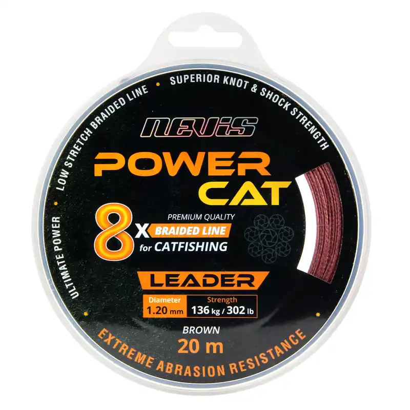 Nevis Powercat Braid Leader X8 20m 0.60mm Nieuw