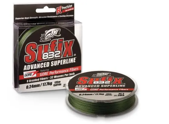 Sufix 832 BRAID L.VIS GREEN 250M 0,15mm 9,2kg Shop Nu