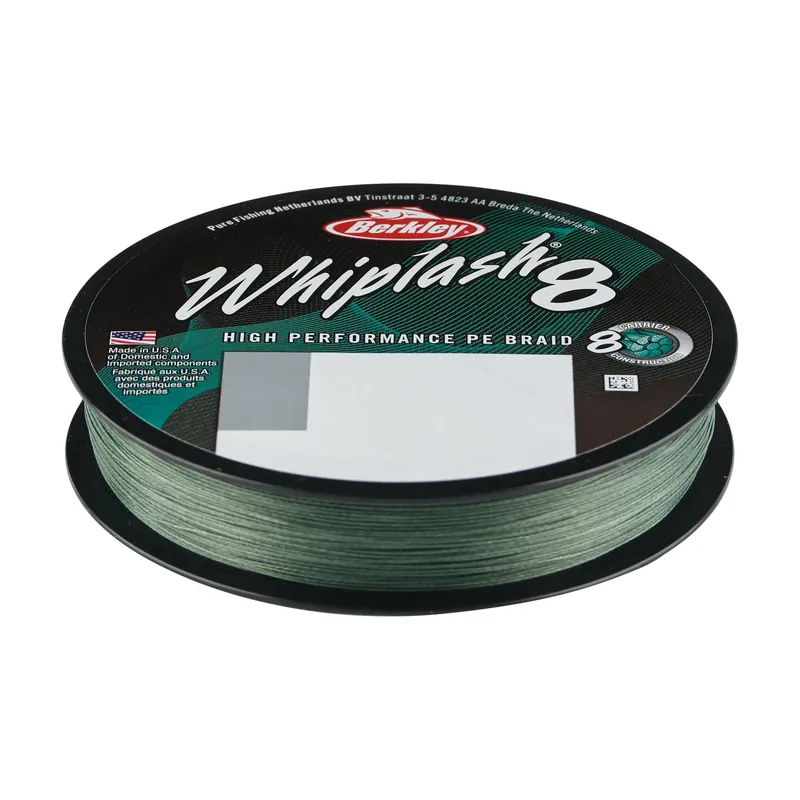 Berkley Whiplash8; 300m 330yd, 0,08mm, 12,9kg 28lb , Moss Green fonott pergető zsinór Nieuw