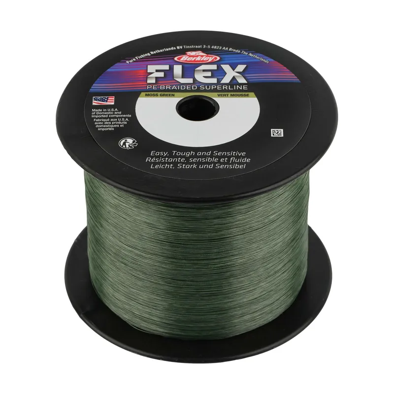 Hoge Kwaliteit Berkley Flex Braid; 2175m 2000yd, 0,12mm, 5,1kg 11lb , Moss Green fonott pergető zsinór