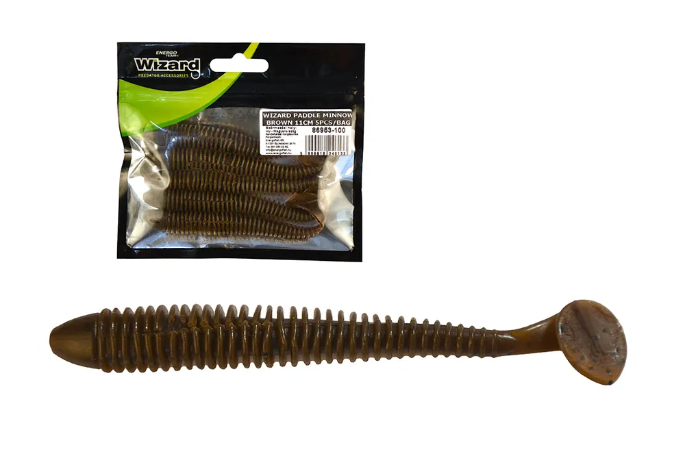 Gecertificeerd Wizard Power Minnow Brown 11Cm 5db/cs gumihal