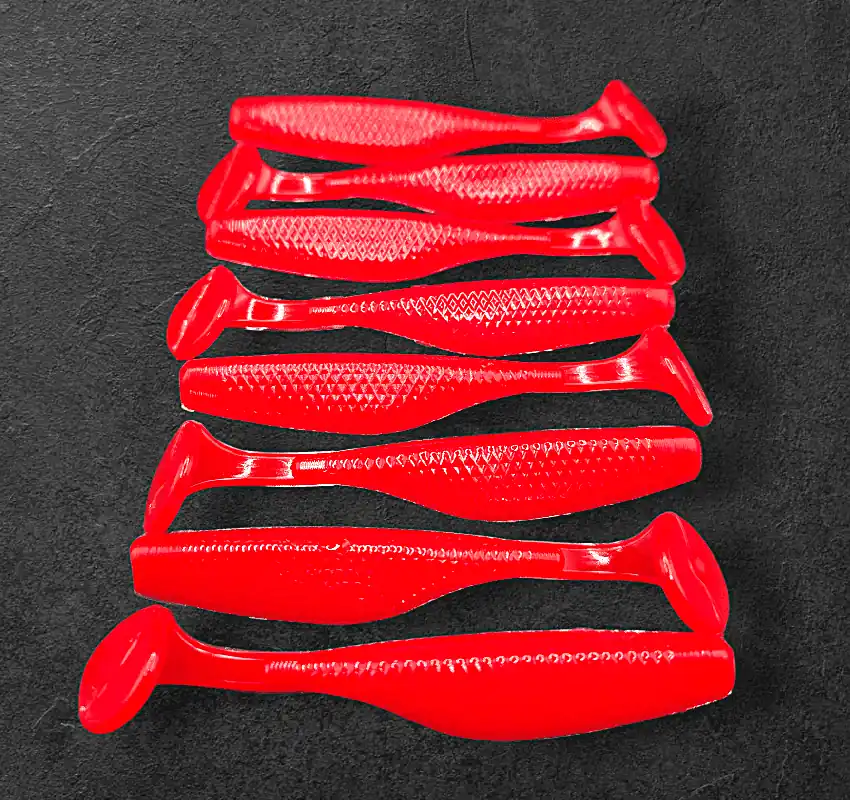 Beste Prijs Alpha Tackle Paddleworm Fluo Red / 7cm / 1db
