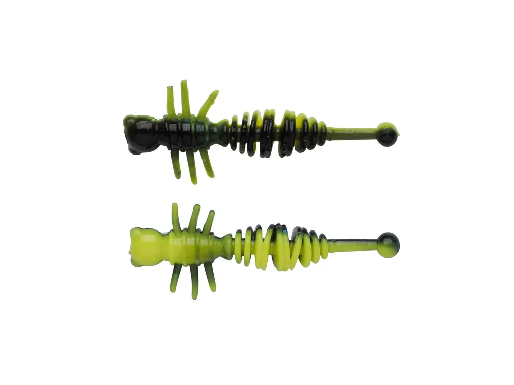 Berkley PowerBait PWRBT PWR Larvae 40mm Black/Snsne Ylw gumihal Laatste Versie