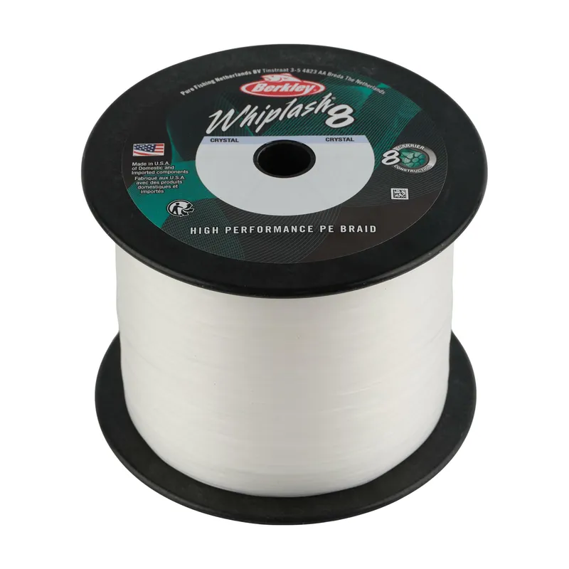 Berkley Whiplash8; 2000m 2188yd, 0,18mm, 23,3kg 51lb , Crystal fonott pergető zsinór Populair