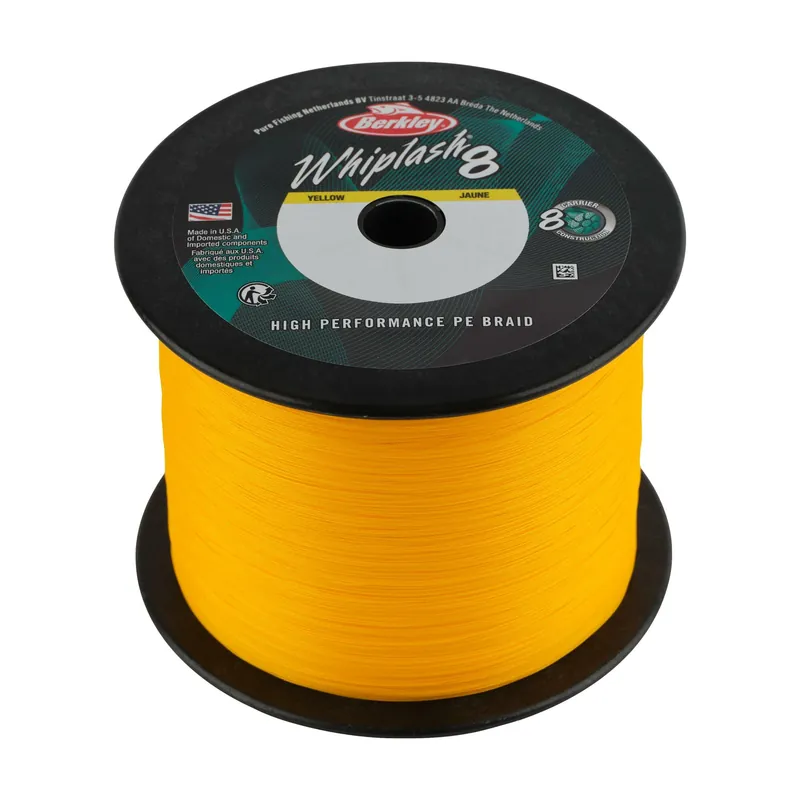 Berkley Whiplash8; 2000m 2188yd, 0,08mm, 12,9kg 28lb , Yellow fonott pergető zsinór Fabrieksprijs