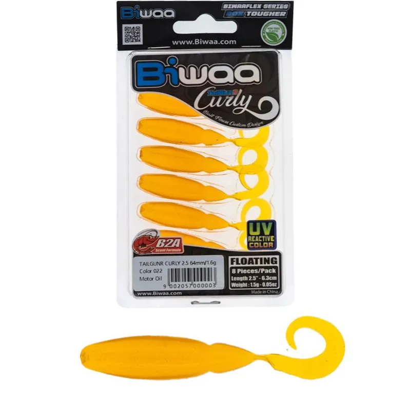Biwaa Tailgunr Curly 2.5" 6.3cm 022motor Oil Beperkt Aanbod