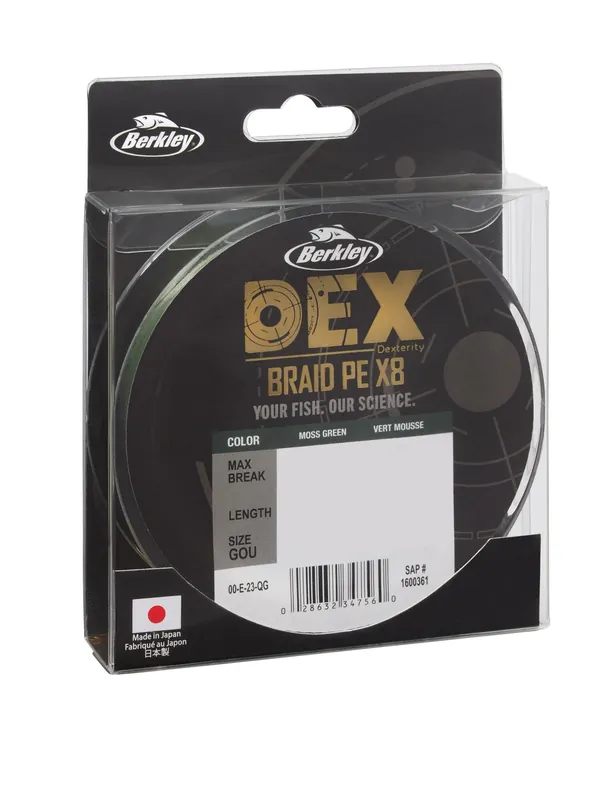 Berkley DEX x8 PE .08mm 150m 6.8kg MG fonott pergető zsinór Beperkt Aanbod