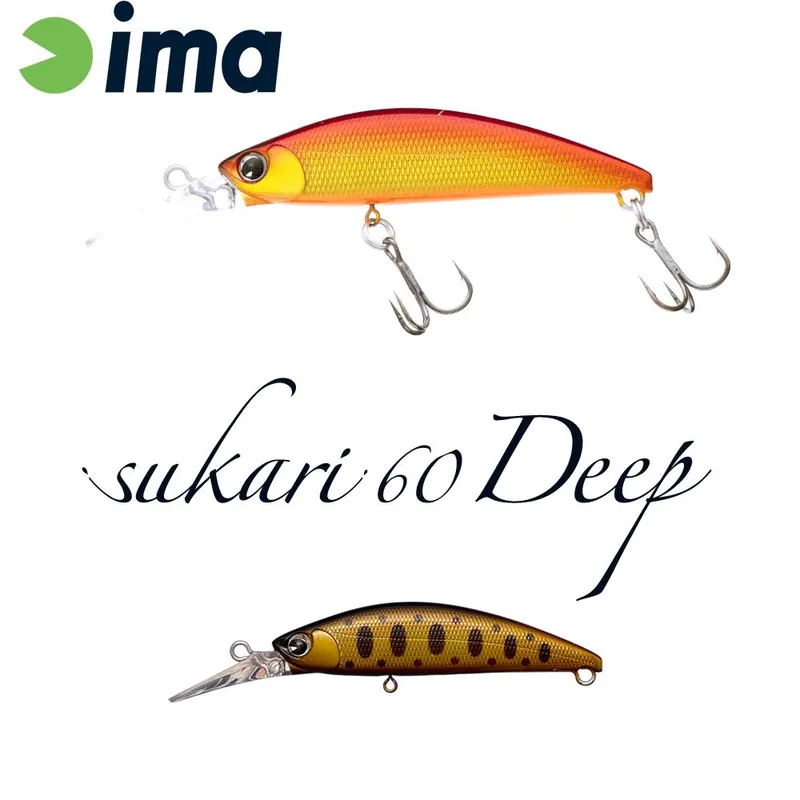Lage Kosten Ima Sukari 60 Deep 60mm 8g 019 Smoked Gold Blackberry wobbler