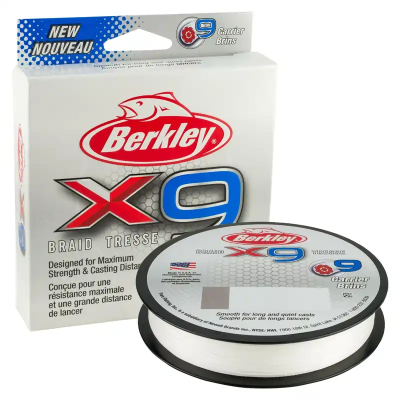 Exclusieve Aanbieding Berkley x9 Braid; 300m 328yd, 0,14mm, 14,2kg, Crystal fonott pergető zsinór