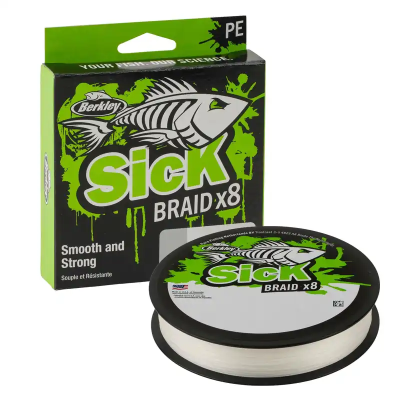 Hete Deal Berkley Sick Braid; 300m 330yd, 0,08mm, 6kg 13lb , White fonott pergető zsinór