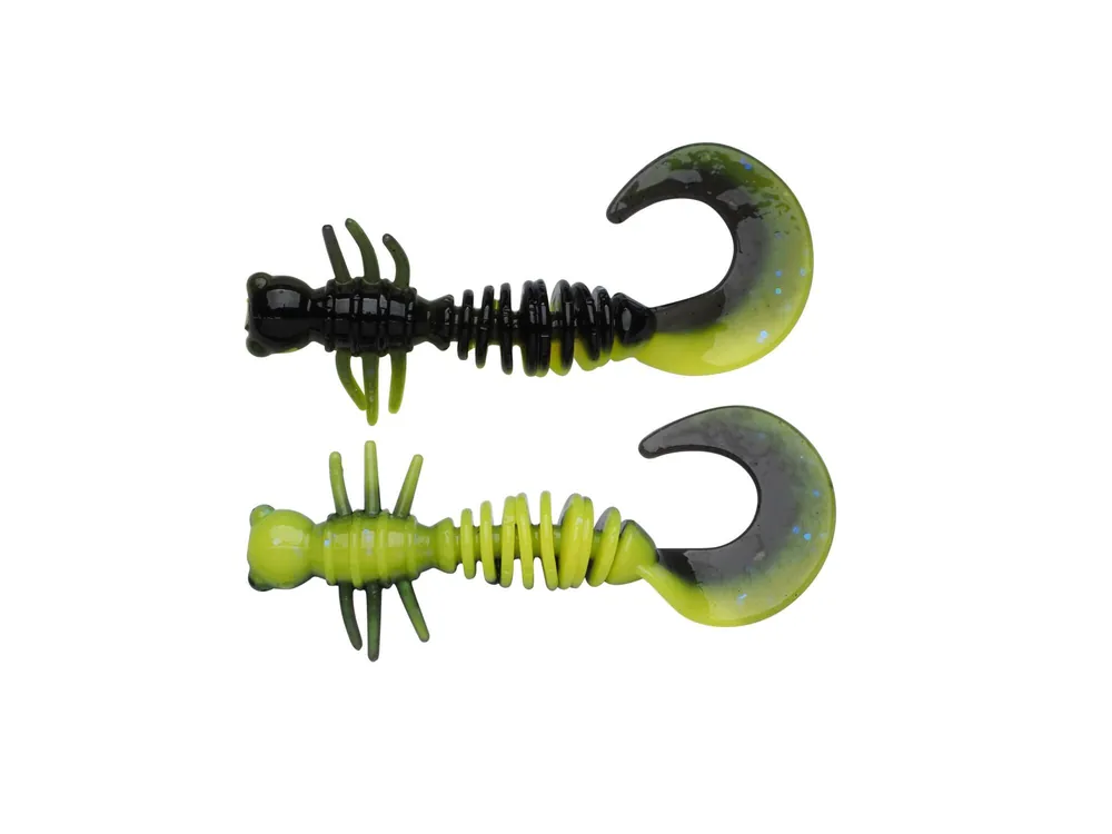 Shop Nu Berkley PowerBait PWRBT PWR Curly 40mm Black/Snsne Ylw gumihal