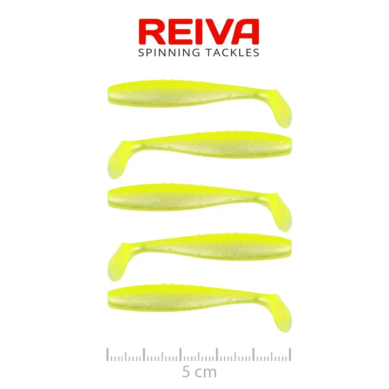 Laatste Kans Reiva Flat Minnow Shad 5cm 5db/cs (Flash Lemonade)
