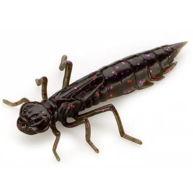 Gratis Retour FISHUP Dragonfly 1.7" (8pcs.), 050 - Green Pumpkin Brown/Red & Purple gumibogár