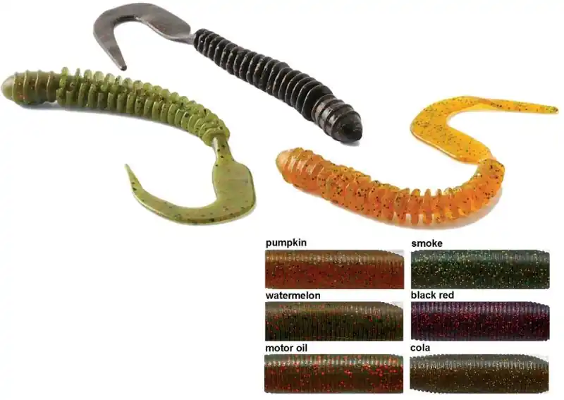 Laatste Kans Rapture W. Ribbed Curly Tail 10cm Black&Red 10db lágygumi csali