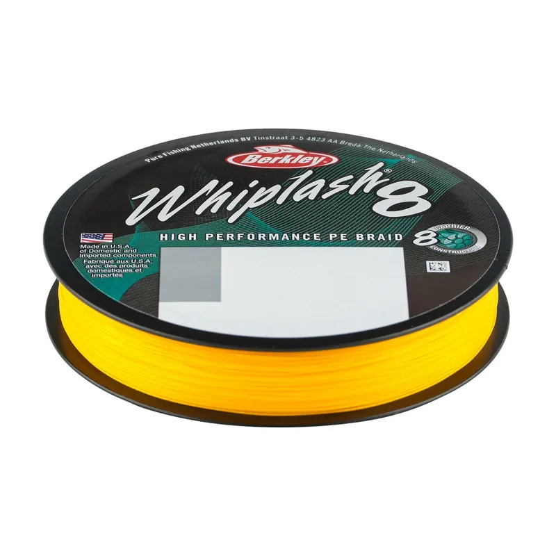 Berkley Whiplash8; 300m 330yd, 0,14mm, 19,2kg 42lb , Yellow fonott pergető zsinór Finale Uitverkoop