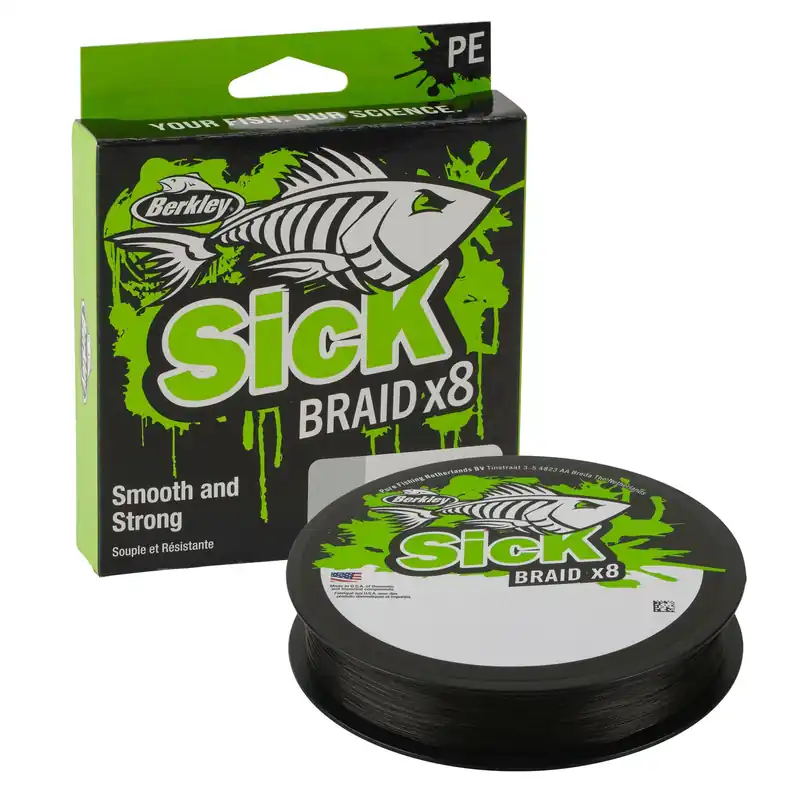 Berkley Sick Braid; 150m 165yd, 0,14mm, 16,5kg 36lb , Black fonott pergető zsinór Fabrieksprijs