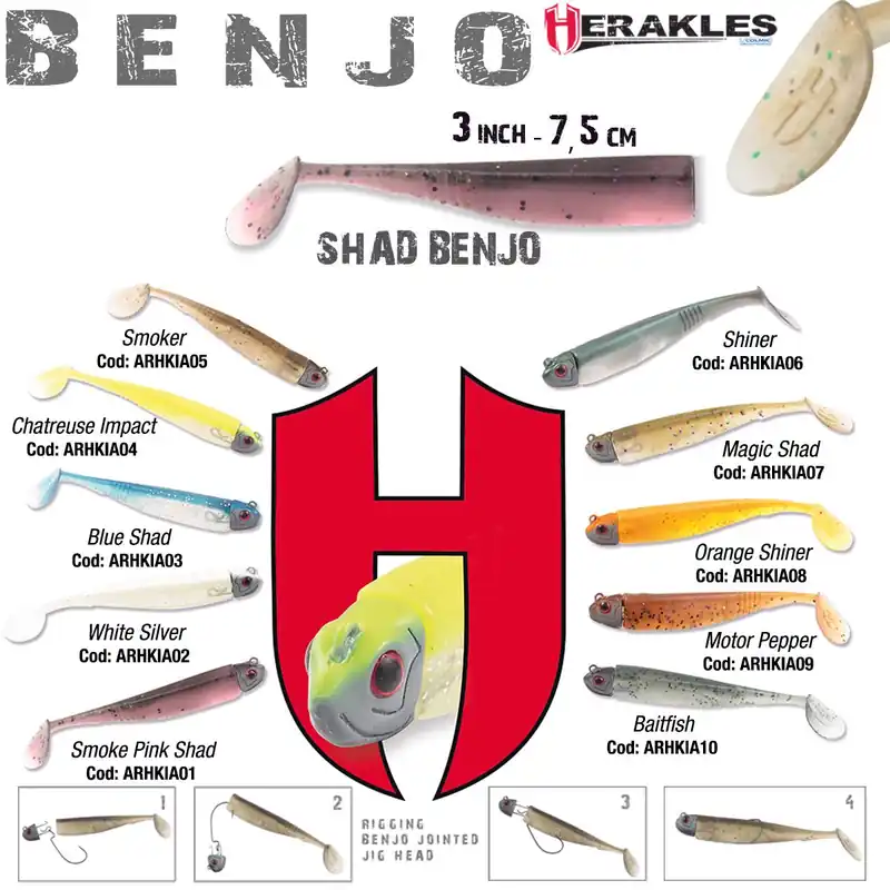 Herakles Benjo Shad 3" 7.5cm Magic Shad gumihal Populair