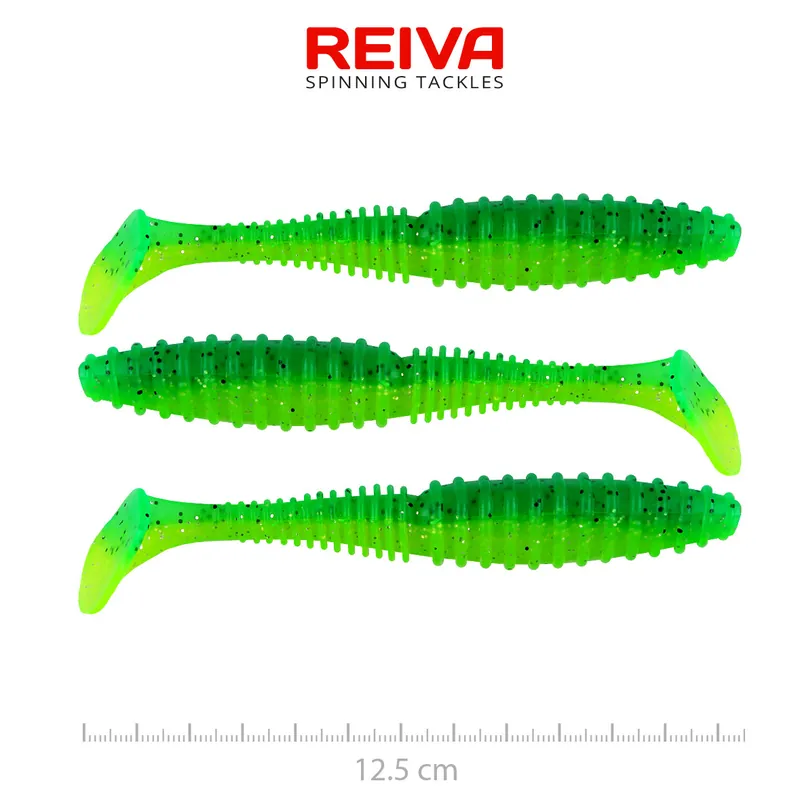 Reiva Zander Power Shad 12,5cm 3db/cs (Poison Green) gumihal Gereduceerde Prijs