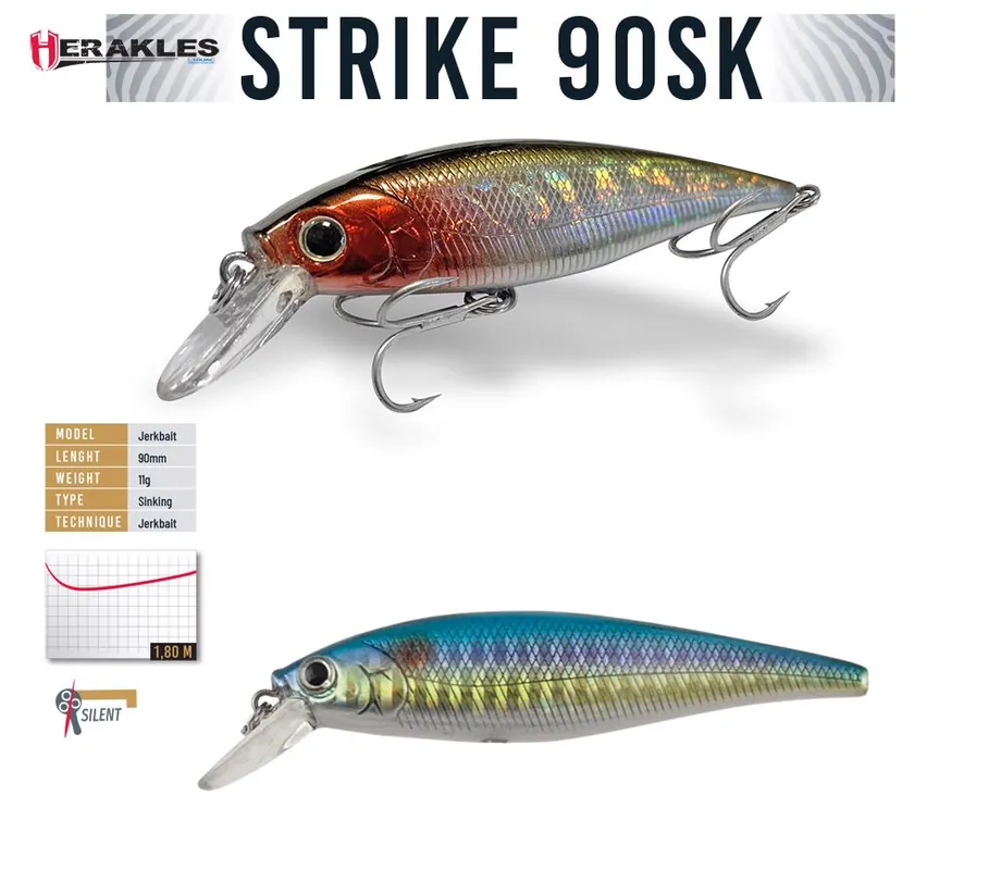 Herakles Strike 90Sk 9cm 11g Rainbow jerkbait Koop Vandaag
