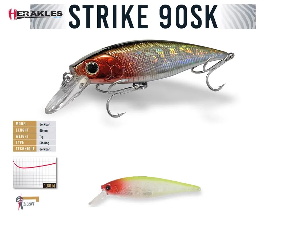 Herakles Strike 90Sk 9cm 11g Clown jerkbait Hete Deal
