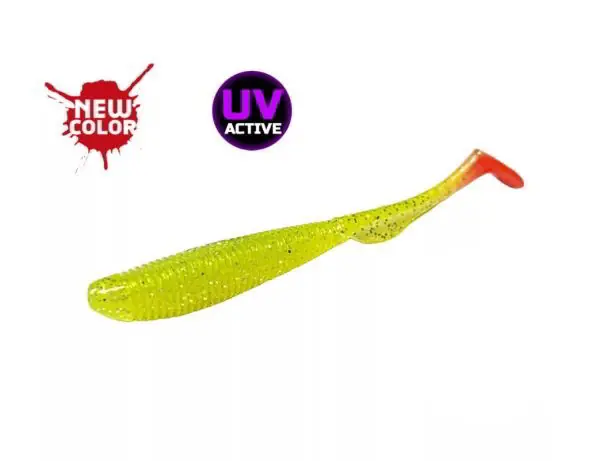 Koopje Molix RA Shad 3.0" / 639 - UV Tournament Chartreuse Orange Tail gumihal