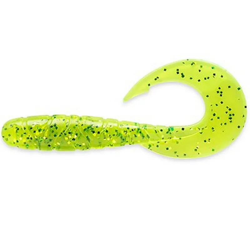 Express Levering Fishup_Mighty Grub 3.5" 7Pcs.026 - Flo Chartreuse/Green gumihal