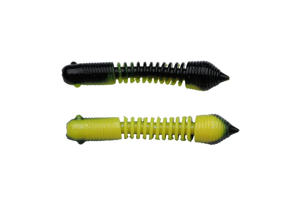Betrouwbaar Berkley PowerBait PWRBT PWR Pillar 55mmBlack/Snsne Ylw gumihal