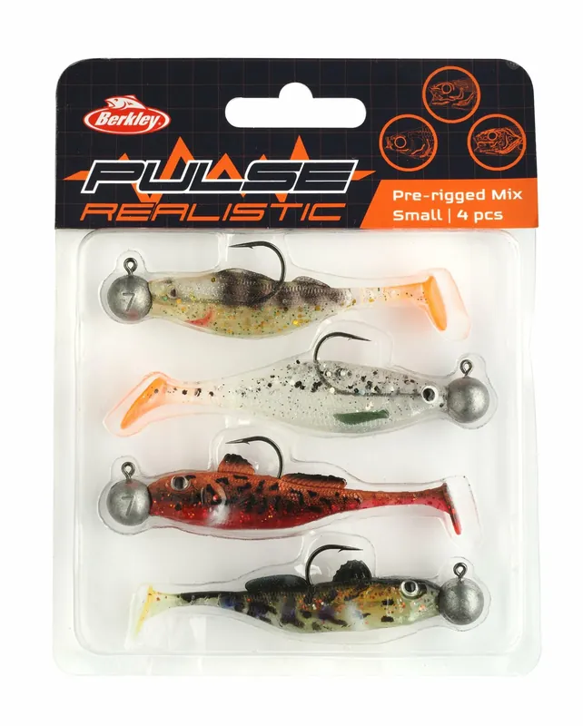 Berkley Pulse Realistic Prerigged Mix Small 4 Darab gumihal Koop Online