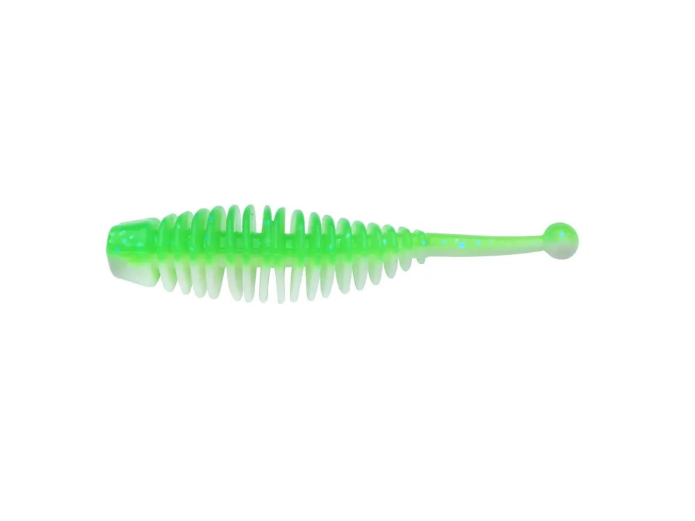Gereduceerde Prijs Berkley PowerBait PWRBT PWR Naiad 70mm Sprng Grn/White gumihal