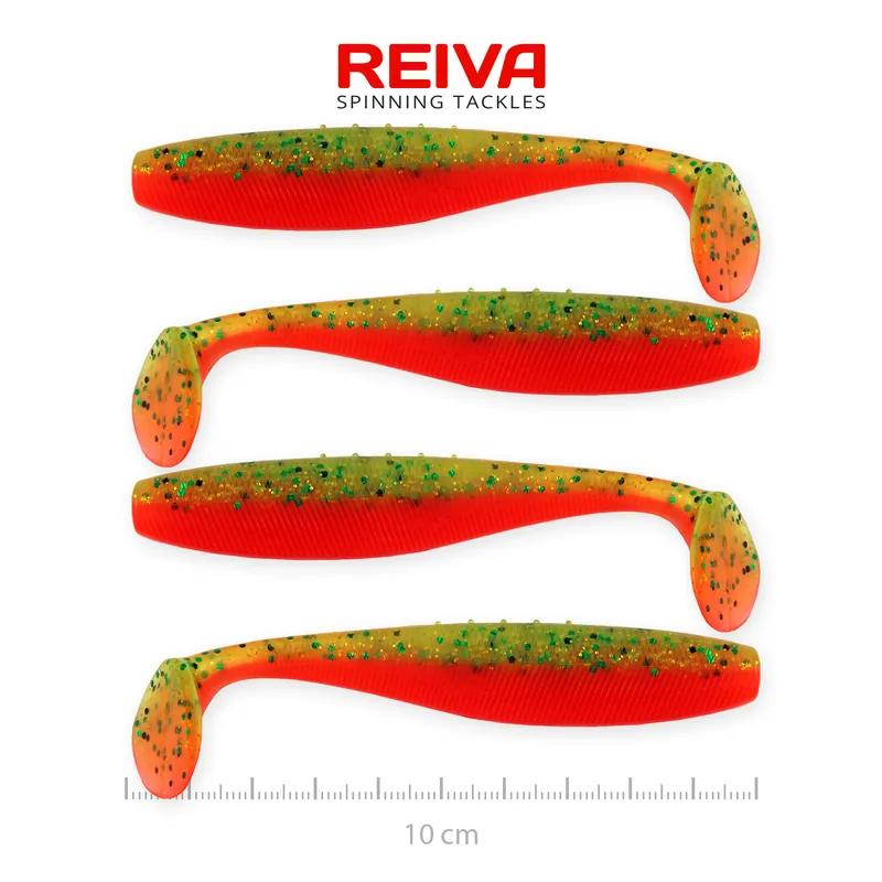 Beperkt Aanbod Reiva Flat Minnow shad 10cm 4db/cs (Crazy Tomato)