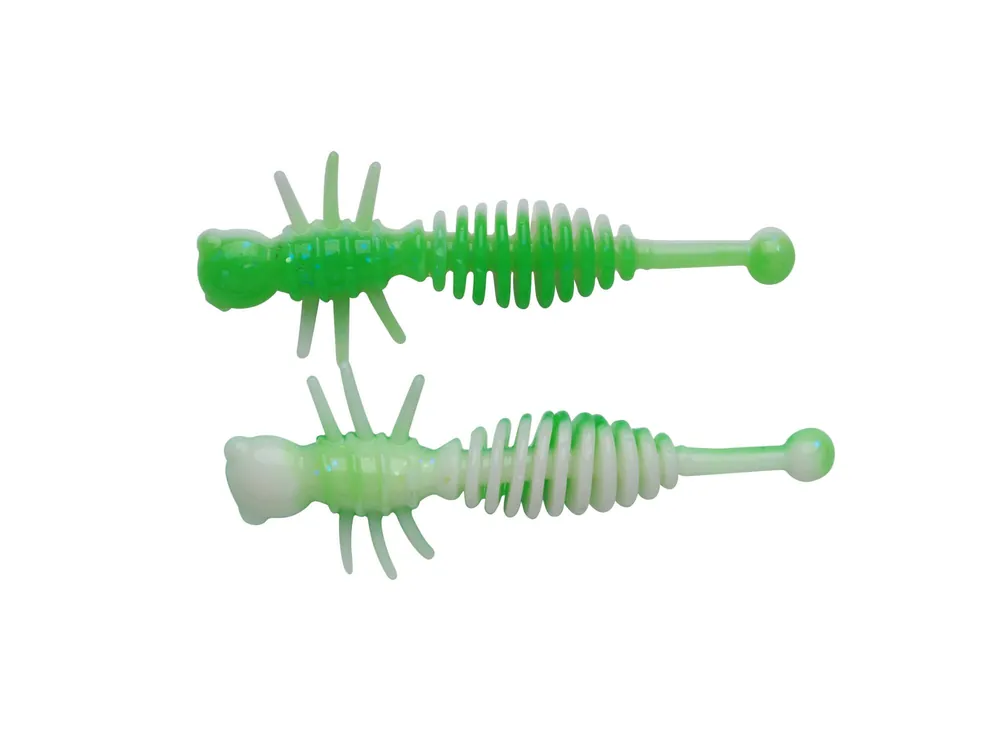 Berkley PowerBait PWRBT PWR Larvae 55mm Sprng Grn/White gumihal Meest Verkocht