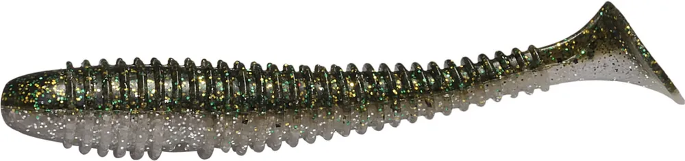 Weekendaanbieding Rapture Ribbed Swing Shad 9,5cm smoke green 7db plasztik csali