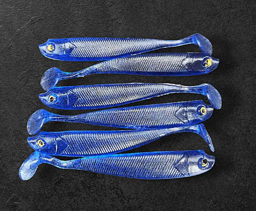 Beperkt Aanbod Alpha Tackle Sardine Deep Blue fekete csillámokkal / 10cm