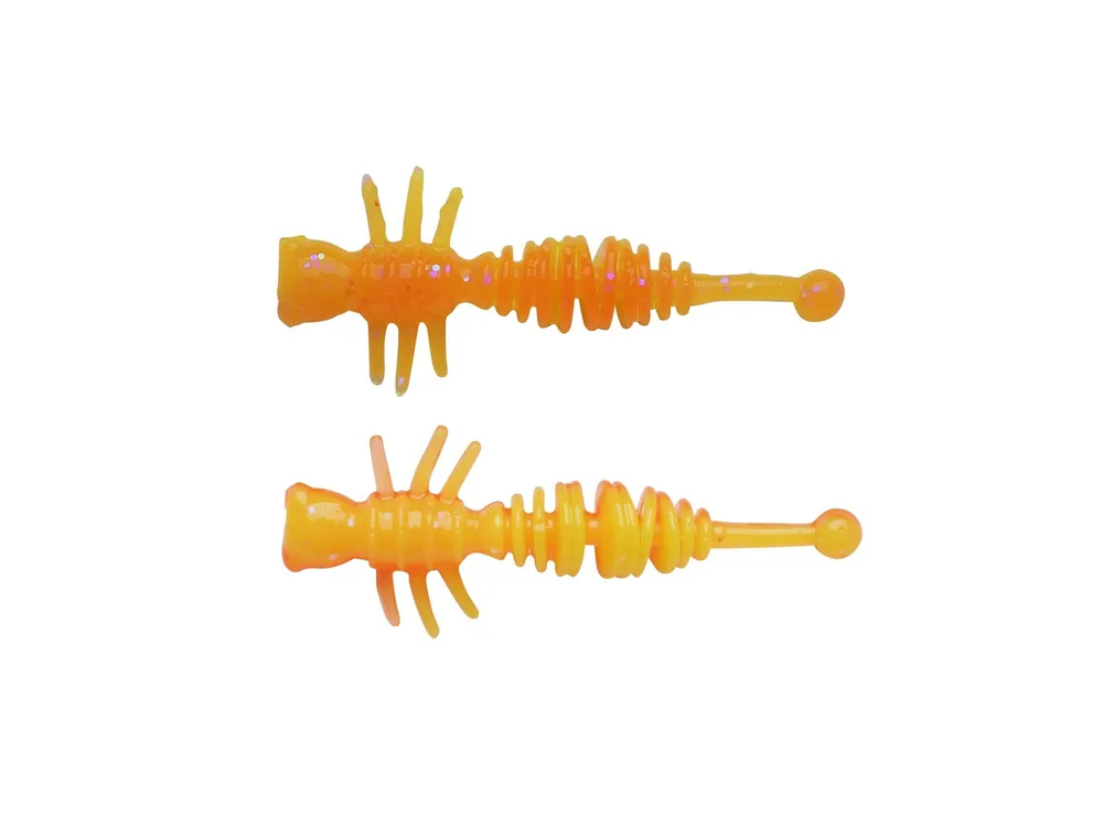 Laatste Kans Berkley PowerBait PWRBT PWR Larvae 40mm FL Orng/Snsne Ylw gumihal