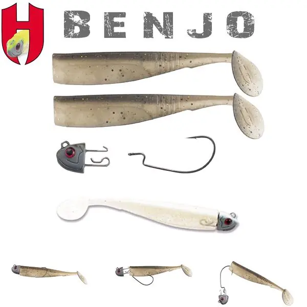 Herakles Combo Horog Benjo Shad 3" 7.5cm White Silver gumihal Uitverkoop