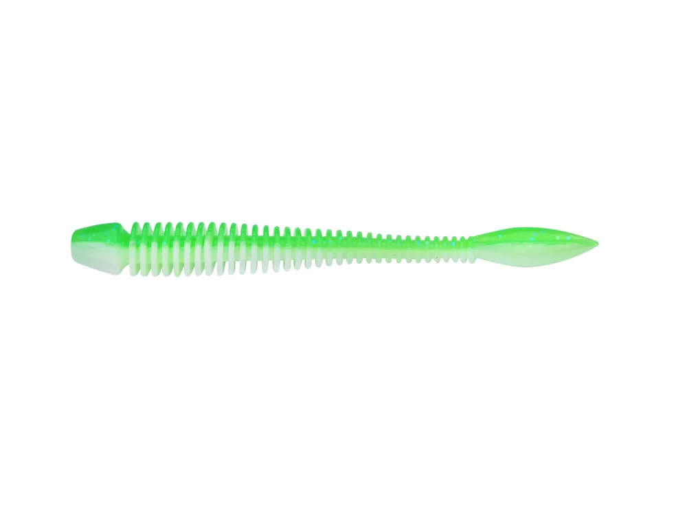 Berkley PowerBait PWRBT PWR Flail 90mm Sprng Grn/White gumihal Beperkt Aanbod