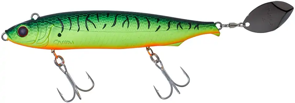 Alleen Vandaag Gunki Drag Spin 13cm S Mat Fire Tiger wobbler