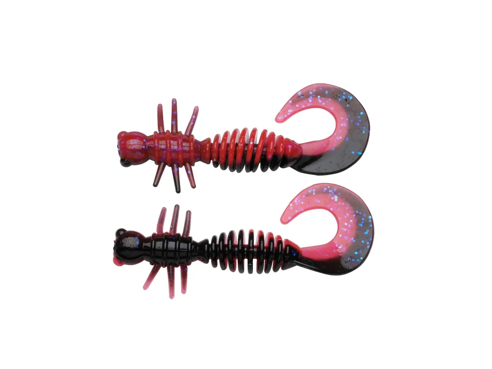 Berkley PowerBait PWRBT PWR Curly 55mm Slmn Egg Red/ Black gumihal Hete Deal