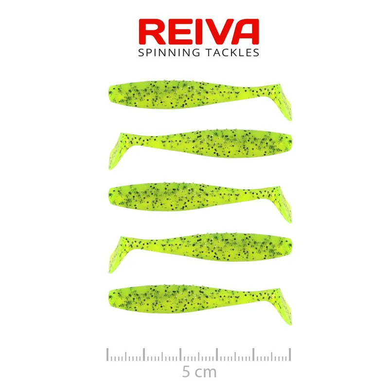 Reiva Flat Minnow Shad 5cm 5db/cs (Poppy Green) Lage Prijs
