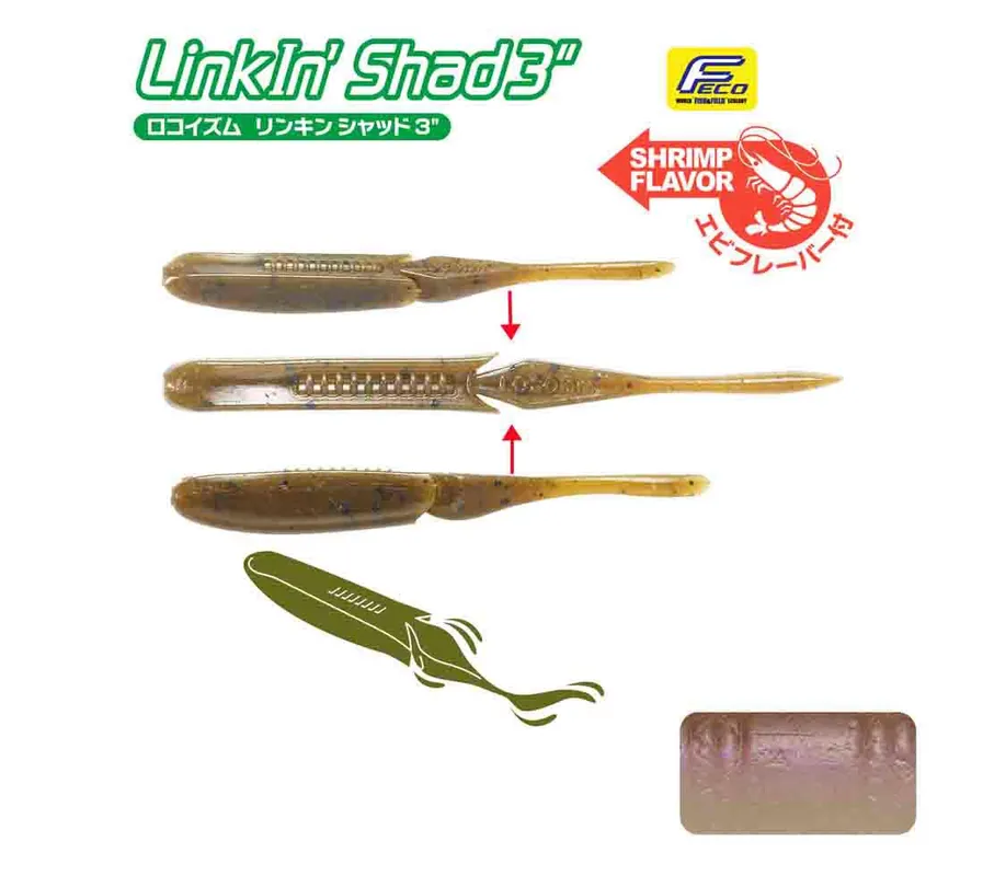 Premium Tiemco Linkin Shad 4" 10cm Color 226Ns gumihal